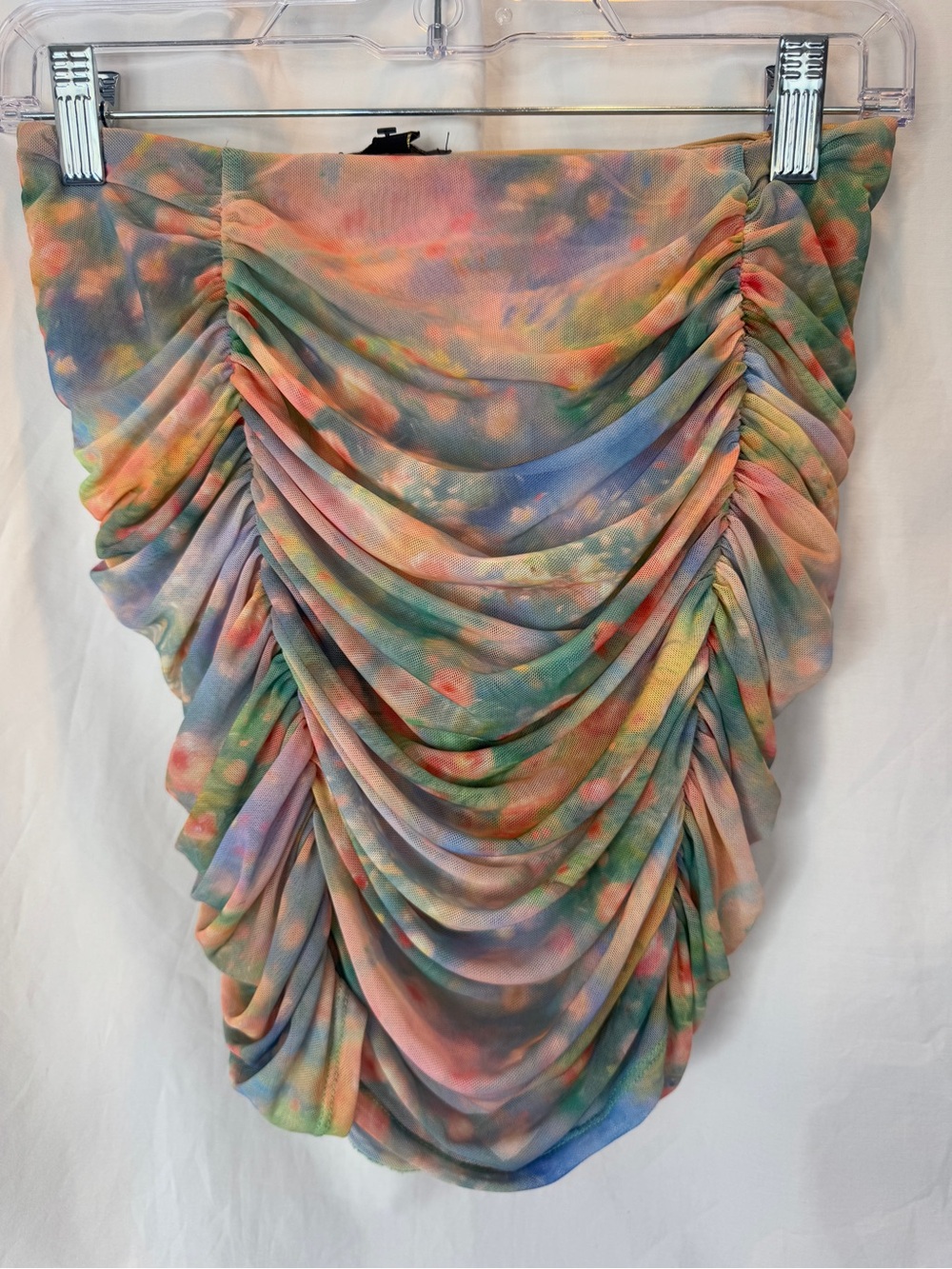 AFRM Martina Ruched Mesh Mini Skirt Multi Color - Picture 12 of 15